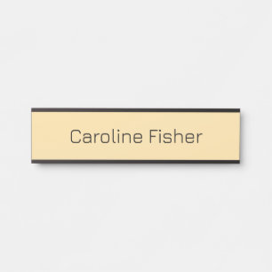 Modern Minimalist Plain Simple Beige Door Sign