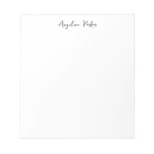 Modern Minimalist Plain Simple Black White Notepad