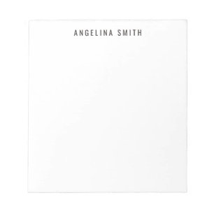 Modern Minimalist Plain Simple Black White Notepad