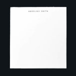 Modern Minimalist Plain Simple Black White Notepad<br><div class="desc">Stylish Elegant Modern Minimalist Design</div>