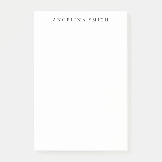 Modern Minimalist Plain Simple Black White Post-it Notes (Front)