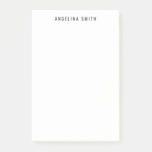 Modern Minimalist Plain Simple Black White Post-it Notes