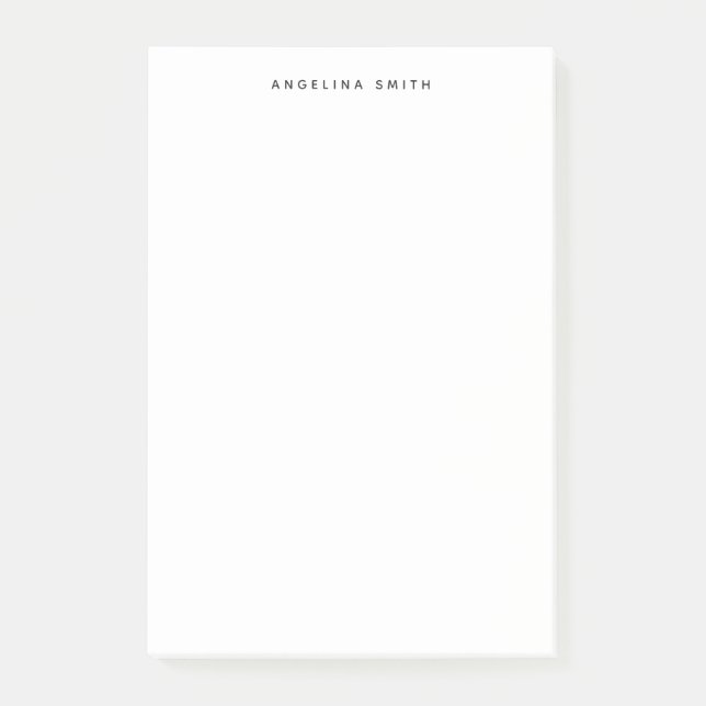 Modern Minimalist Plain Simple Black White Post-it Notes (Front)