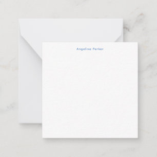 Modern Minimalist Plain Simple Blue White Card