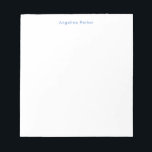 Modern Minimalist Plain Simple Blue White Notepad<br><div class="desc">Stylish Elegant Modern Minimalist Design</div>