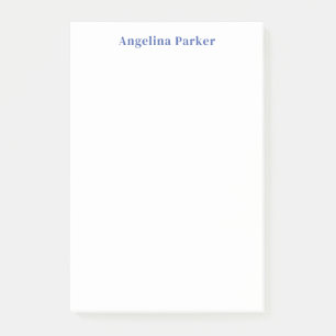 Modern Minimalist Plain Simple Blue White Post-it Notes