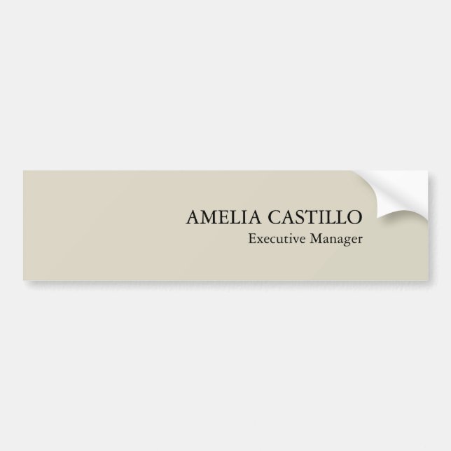 Modern Minimalist Plain Simple  Bumper Sticker (Front)