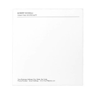 Modern Minimalist Plain Simple Business Notepad