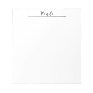 Modern Minimalist Plain Simple Cute Own Name Notepad