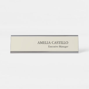 Modern Minimalist Plain Simple Desk Name Plate