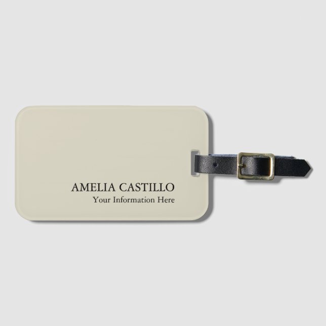Modern Minimalist Plain Simple  Luggage Tag (Front Horizontal)