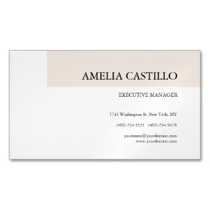 Modern Minimalist Plain Simple Magnetic Business Card