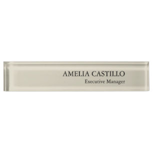 Modern Minimalist Plain Simple Nameplate
