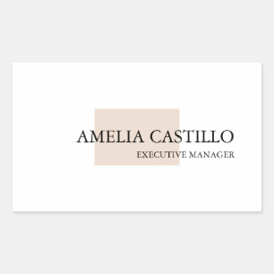 Modern Minimalist Plain Simple  Rectangular Sticker