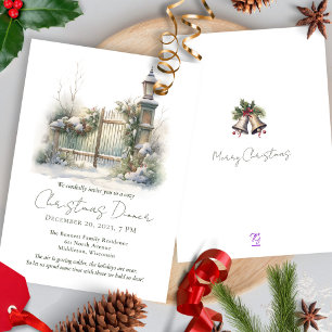 Modern Minimalist Poem Christmas Dinner Invitation