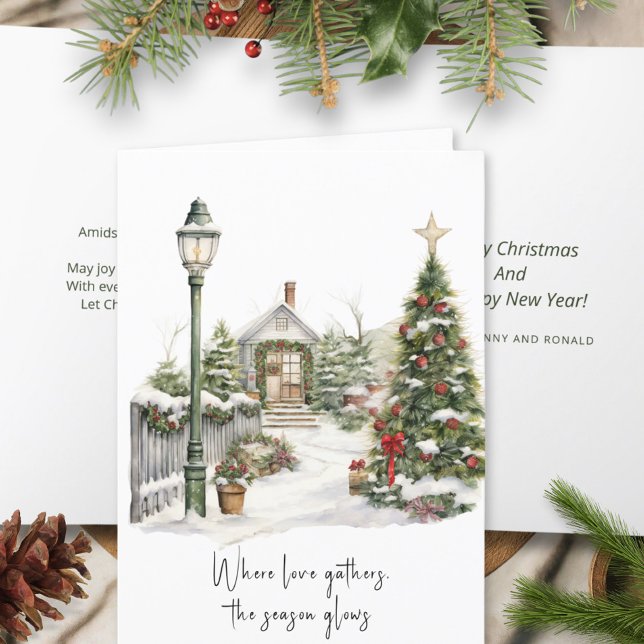 Modern Minimalist Poem Christmas Holiday Card (Creator Uploaded)