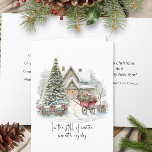 Modern Minimalist Poem Christmas Holiday Card