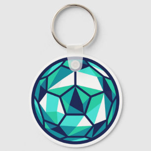 Modern Minimalist Polygon Soccer Ball Key Ring