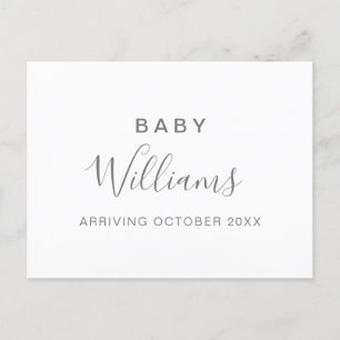 Modern Minimalist Pregnancy Announcement Postcard