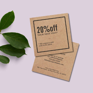 Modern Minimalist Printed Kraft Black Coupon
