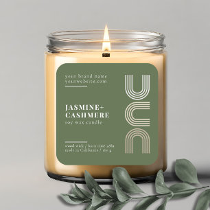 Modern minimalist product packaging candle label
