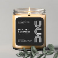 Modern minimalist product packaging candle label