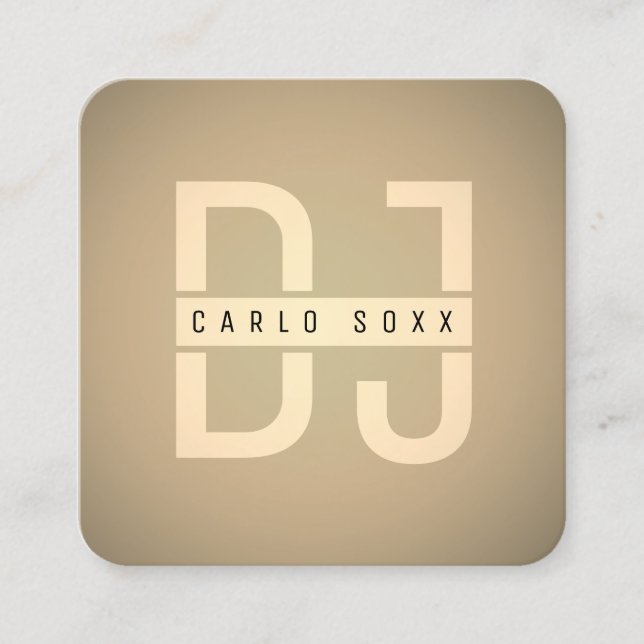 Modern minimalist professional DJ  Square Business Square Business Card (Front)