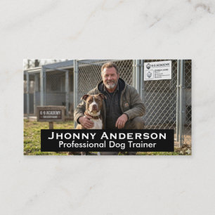 Modern Minimalist Professional Dog Trainer Custom  Business Card