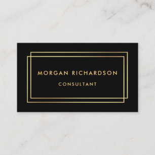 Modern Minimalist Professional Elegant Black Gold Business Card
