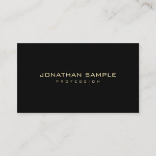 Modern Minimalist Professional Elegant Black Gold Business Card
