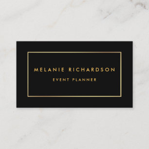 Modern Minimalist Professional Elegant Gold Black Business Card