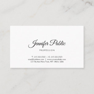 Modern Minimalist Professional Elegant Script Business Card