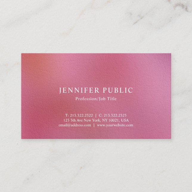 Modern Minimalist Professional Elegant Template Business Card (Front)