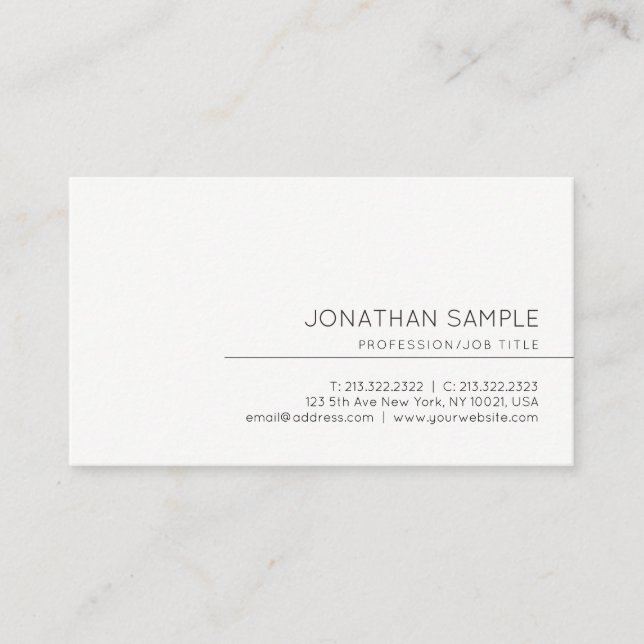 Modern Minimalist Professional Elegant Trendy Business Card (Front)
