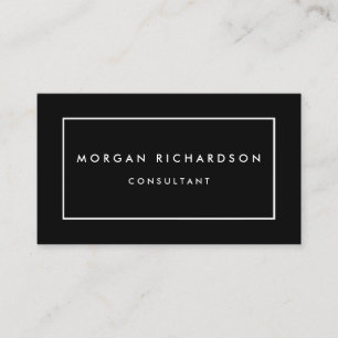 Modern Minimalist Professional Elegant White Black Business Card