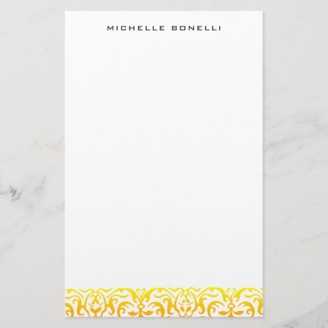 Modern Minimalist Professional Flower Pattern Stationery (Front)