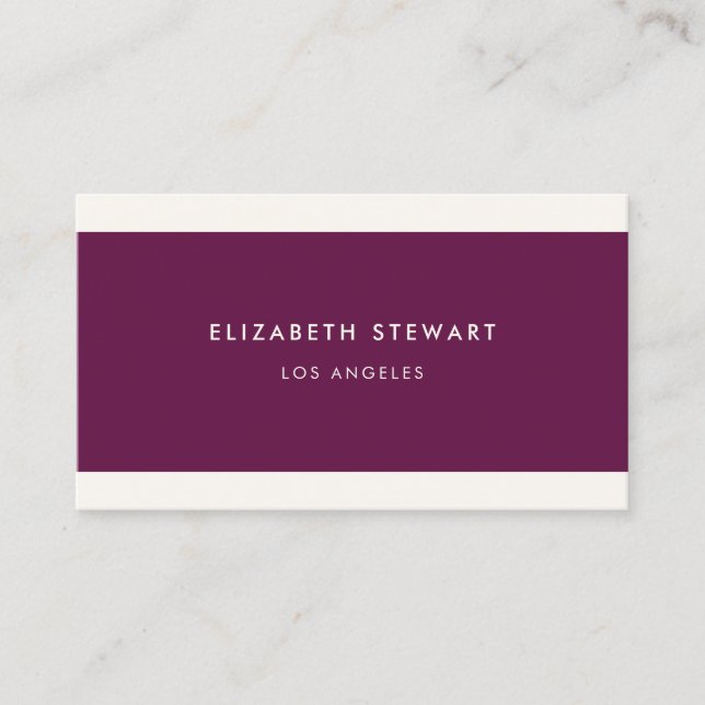 Modern Minimalist Professional Fuchsia and Ivory Business Card (Front)