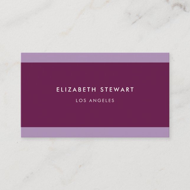 Modern Minimalist Professional Fuchsia and Lilac Business Card (Front)