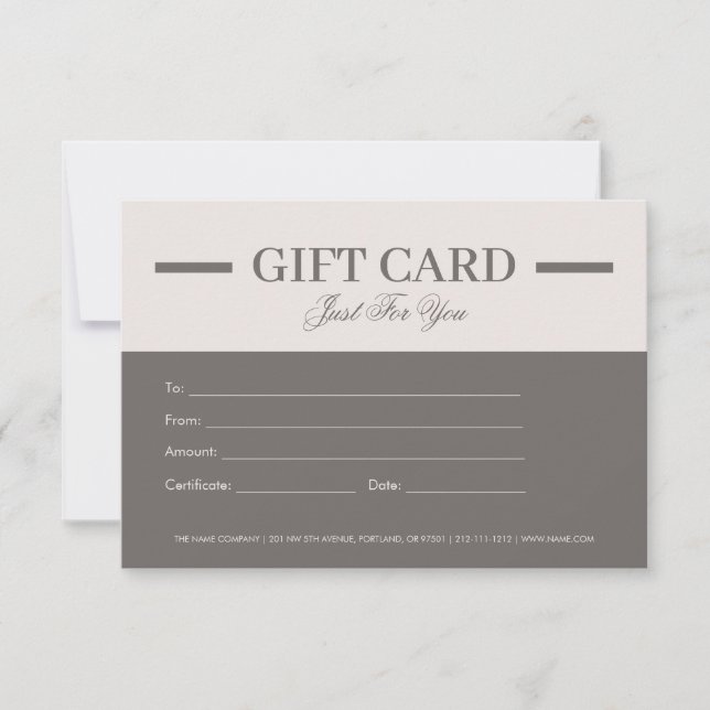Modern Minimalist Professional Gift Certificates (Front)