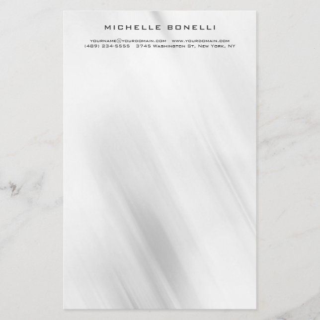 Modern Minimalist Professional Grey Design Stationery (Front)