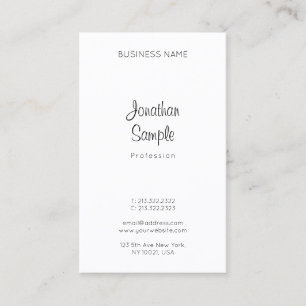 Modern Minimalist Professional Handwritten Name Business Card