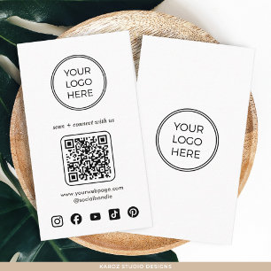 Modern Minimalist Professional Logo QR Code Business Card