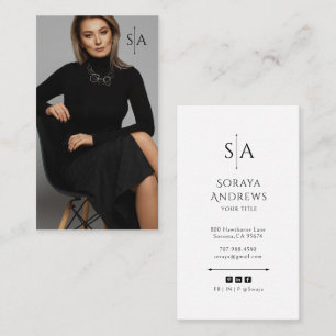 Modern Minimalist Professional Photo Business Card