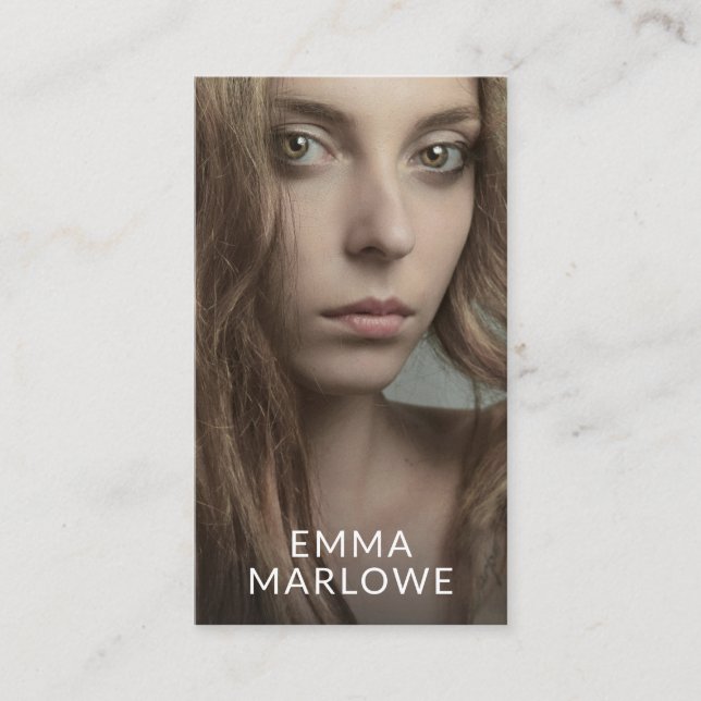 Modern Minimalist Professional Photo Business Card (Front)