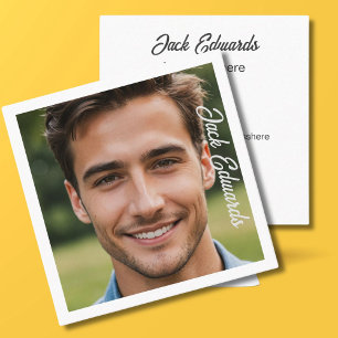 Modern Minimalist Professional Photo Social Media Square Business Card