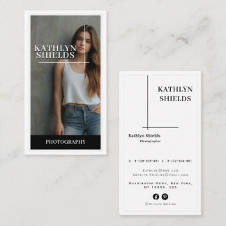 Modern Minimalist Professional Photography fashion Business Card
