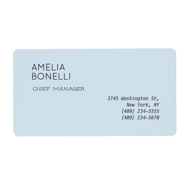 Modern Minimalist Professional Plain Blue (Front)