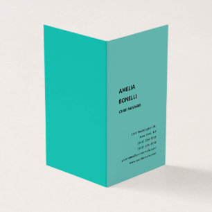 Modern Minimalist Professional Plain Blue Business Card