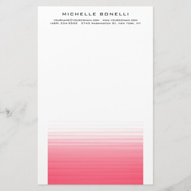 Modern Minimalist Professional Plain Simple Stationery (Front)