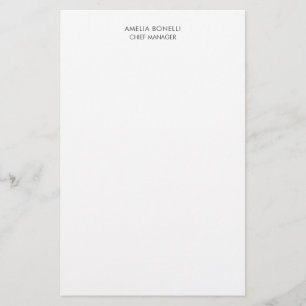 Modern Minimalist Professional Plain Simple Stationery